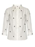 Jupe By Jackie Villere Embroidered Silk-twill Shirt
