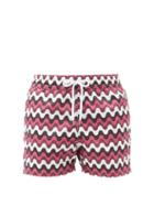 Matchesfashion.com Frescobol Carioca - Copacabana Wave-print Swim Shorts - Mens - Red Multi