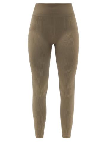 Ladies Activewear Prism - Blithe Ribbed Jersey Leggings - Womens - Khaki