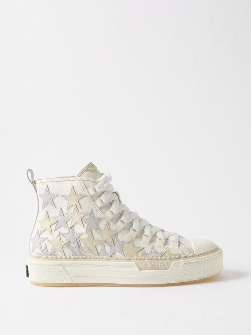 Amiri - Stars Court Cotton-canvas High-top Trainers - Mens - White