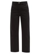 Matchesfashion.com Lemaire - Twisted Cropped Straight Leg Jeans - Womens - Black