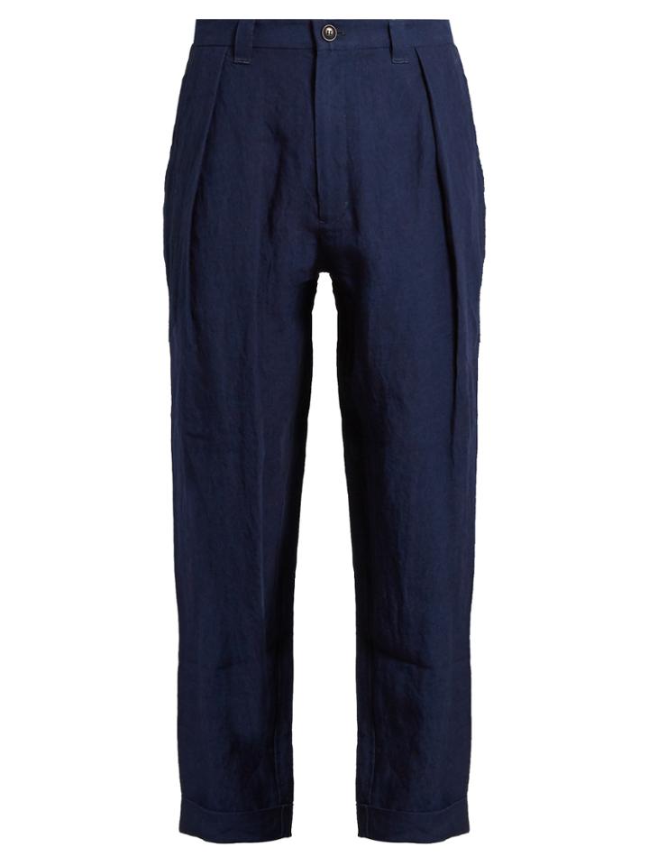 Blue Blue Japan Straight-leg Linen Trousers