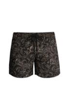 Matchesfashion.com Commas - Paisley Print Swim Shorts - Mens - Black Multi