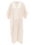 Matchesfashion.com Three Graces London - Livietta Striped Linen Kaftan - Womens - Cream Stripe