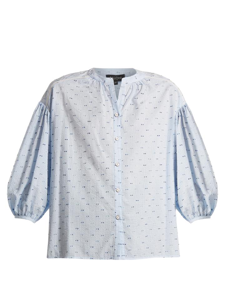 Saloni Bette Cotton-blend Seersucker Shirt