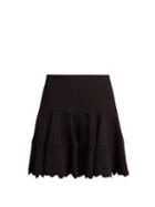 Matchesfashion.com Chlo - Scallop Edge Tiered Crepe Shorts - Womens - Black