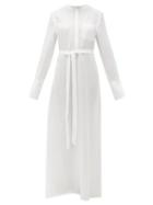 Matchesfashion.com Another Tomorrow - Belted Organic-linen Maxi Dress - Womens - White