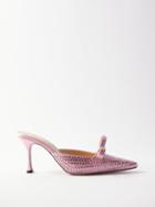 Mach & Mach - Marle 85 Crystal-embellished Satin Mules - Womens - Pink