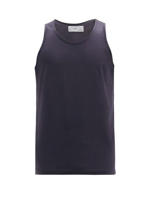 Matchesfashion.com Comme Des Garons Shirt - Scoop-neck Cotton-jersey Tank Top - Mens - Navy