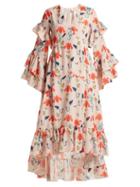 Matchesfashion.com Borgo De Nor - Luna Crepe Dress - Womens - Nude Multi