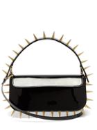 Matchesfashion.com Marques'almeida - Spiked Patent Leather Shoulder Bag - Womens - Black