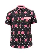 Matchesfashion.com Paco Rabanne - Rose And Polka Dot-print Cotton Shirt - Mens - Black