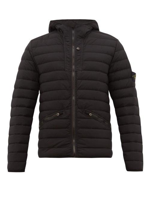 Matchesfashion.com Stone Island - Lightweight Down Filled Hooded Coat - Mens - Black