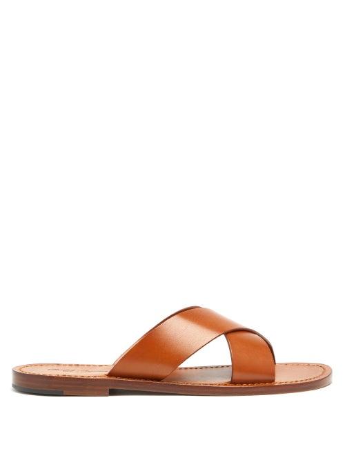 Matchesfashion.com Ralph Lauren Purple Label - Flex Crossover-strap Leather Sandals - Mens - Tan