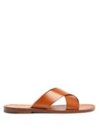 Matchesfashion.com Ralph Lauren Purple Label - Flex Crossover-strap Leather Sandals - Mens - Tan
