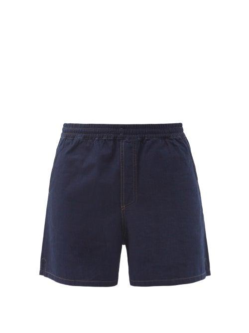 Matchesfashion.com L.e.j - Elasticated-waist Selvedge-denim Shorts - Mens - Indigo