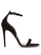 Matchesfashion.com Aquazzura - Satine 105 Crystal Embellished Suede Sandals - Womens - Black