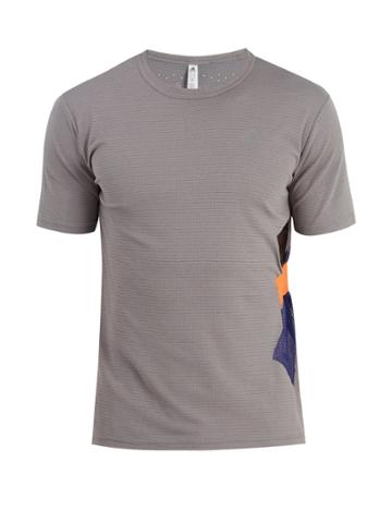Adidas By Kolor Climachill Fabric-appliqu T-shirt