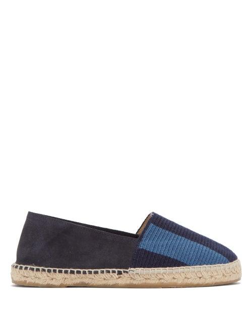 Matchesfashion.com Guanabana - Striped Canvas And Suede Espadrilles - Mens - Blue Multi