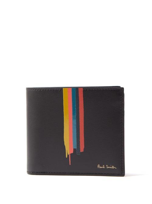 Paul Smith - Painted Stripe Bi-fold Leather Wallet - Mens - Black
