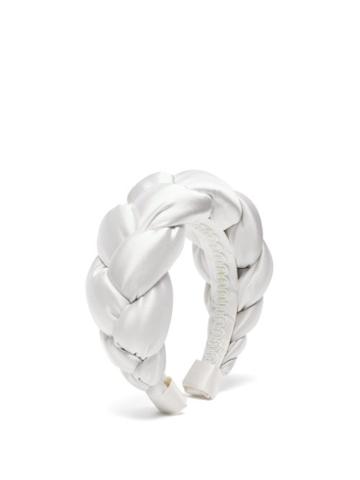 Matchesfashion.com Marta Ferri - Braided Silk Satin Headband - Womens - White