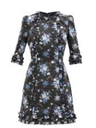 Matchesfashion.com The Vampire's Wife - The Mini Cate Sussex-print Cotton Dress - Womens - Black Blue