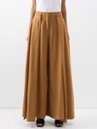 Palmer/harding Palmer//harding - Dissect High-rise Pleated Wide-leg Trousers - Womens - Camel