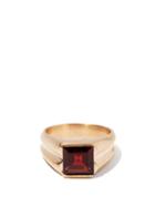 Matchesfashion.com Pearls Before Swine - Garnet & 14kt Gold-plated Sterling-silver Ring - Mens - Red Gold