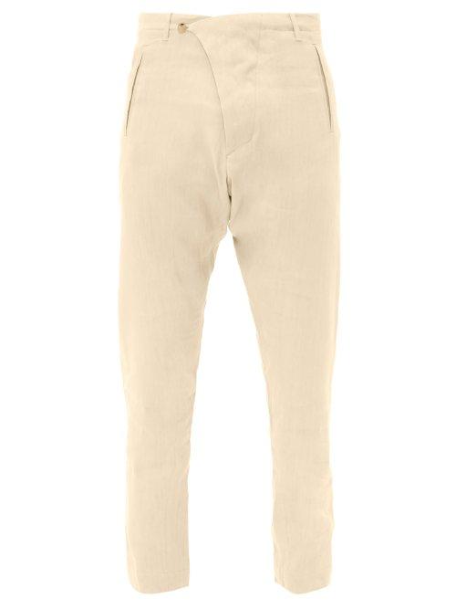 Matchesfashion.com Arj - The Teo Linen Blend Slim Leg Trousers - Mens - Cream