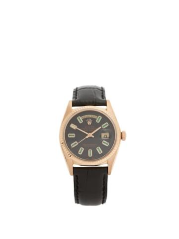 Matchesfashion.com Lizzie Mandler - Vintage Rolex Day-date Emerald & 18kt Gold Watch - Womens - Rose Gold