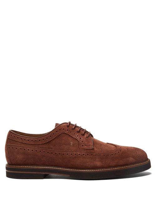 Matchesfashion.com Tod's - Brushed Suede Brogues - Mens - Brown