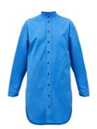 Matchesfashion.com Colville - Curved-hem Cotton Shirt - Womens - Blue