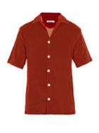 Matchesfashion.com Hecho - Cotton Terry Short Sleeve Shirt - Mens - Red