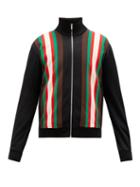 Matchesfashion.com Gucci - Web-stripe Technical-blend Fleece Track Jacket - Mens - Black