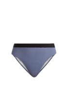 Matchesfashion.com Solid & Striped - The Alexa High Rise Bikini Bottoms - Womens - Light Blue