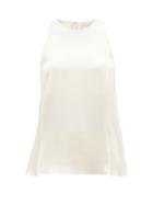 Raey - Cut-away Shoulder Silk-satin Top - Womens - Ivory