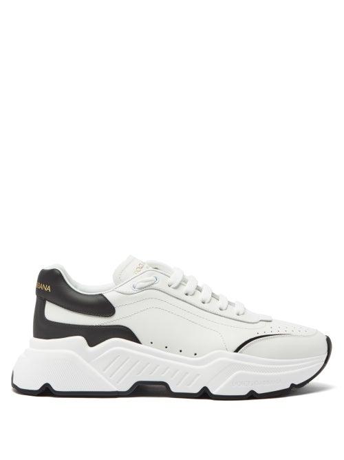 Matchesfashion.com Dolce & Gabbana - Daymaster Leather Trainers - Mens - White Black