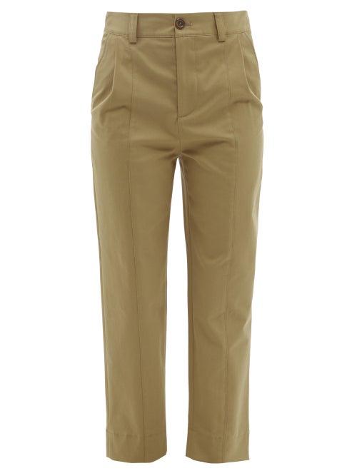 See By Chlo - High-rise Cotton-blend Gabardine Trousers - Womens - Camel
