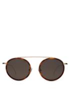 Matchesfashion.com Illesteva - Kingston Metal And Acetate Round Frame Sunglasses - Mens - Tortoiseshell