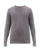 Matchesfashion.com Iris Von Arnim - Stonewashed Ribbed Cashmere Sweater - Mens - Grey