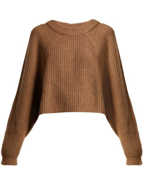 Matchesfashion.com Lemaire - Cropped Yak And Alpaca Blend Sweater - Womens - Brown