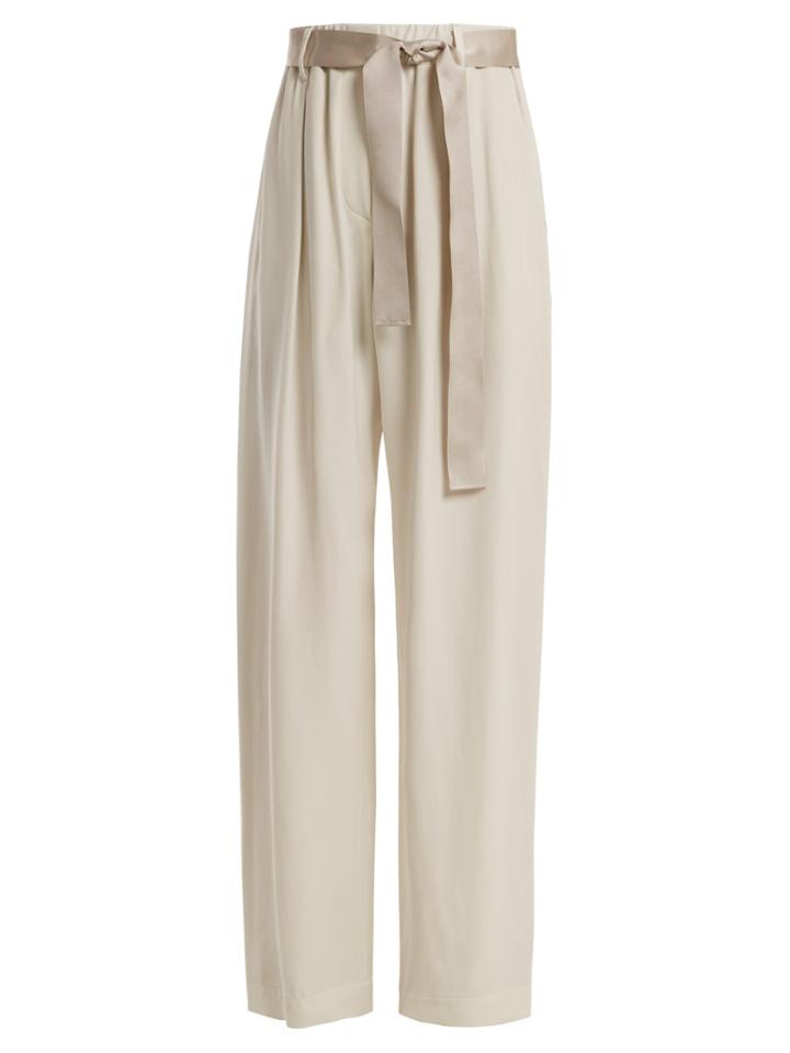 Brunello Cucinelli Bead-embellished Wide-leg Trousers