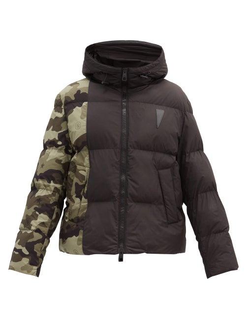 Matchesfashion.com Neil Barrett - Camouflage-panelled Padded Jacket - Mens - Black Green