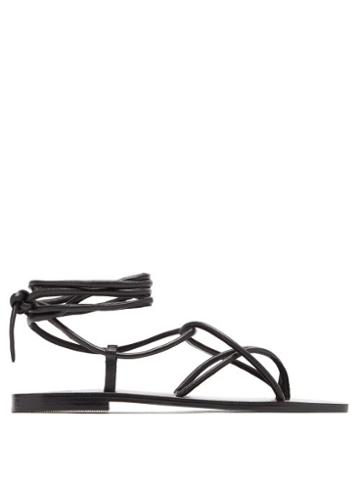 Matchesfashion.com A.emery - The Hazel Leather Wraparound Sandals - Womens - Black