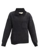 Matchesfashion.com Marni - Distressed Oversized Virgin-wool Sweater - Mens - Dark Grey