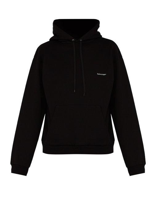 Matchesfashion.com Balenciaga - Oversized Logo Hooded Sweatshirt - Mens - Black