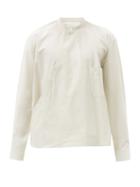 Matchesfashion.com Lemaire - Asymmetrical-panel Cotton-poplin Shirt - Mens - Light Green