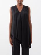 Joseph - Dovehouse Asymmetric Pleated-satin Top - Womens - Black