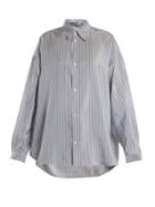 Matchesfashion.com Raey - Swing Back Silk Shirt - Womens - Blue Stripe