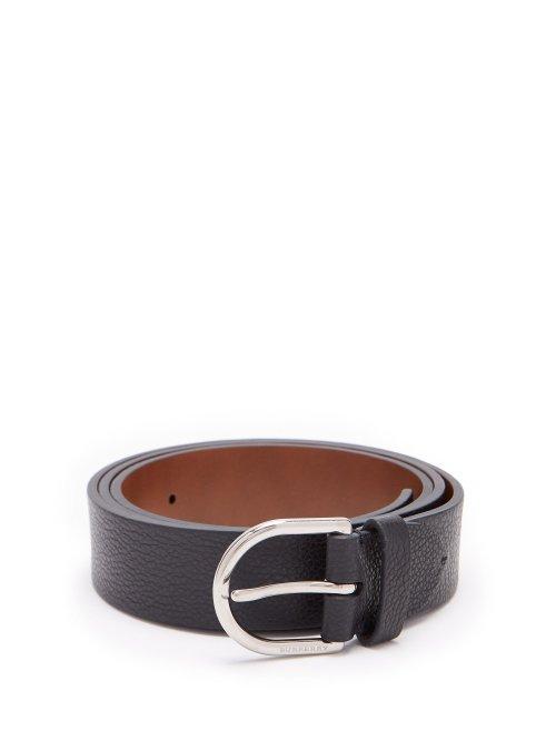 Matchesfashion.com Burberry - Grained Leather D Buckle Belt - Mens - Black